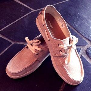 TOMS Men's Culver Coated Linen Lace Up Boat Shoe
